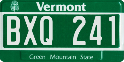 VT license plate BXQ241
