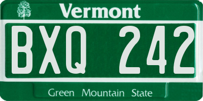 VT license plate BXQ242
