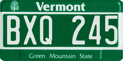 VT license plate BXQ245