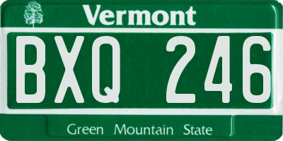 VT license plate BXQ246