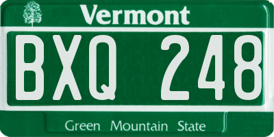 VT license plate BXQ248