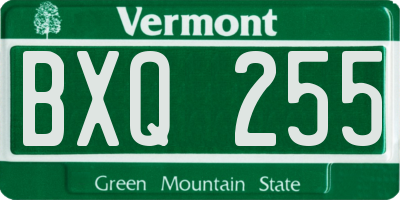VT license plate BXQ255