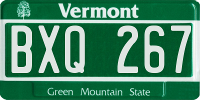 VT license plate BXQ267