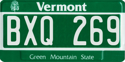 VT license plate BXQ269
