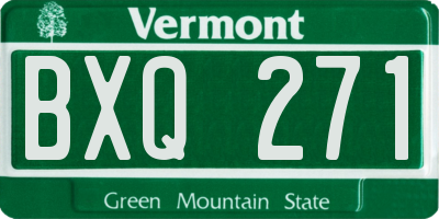 VT license plate BXQ271