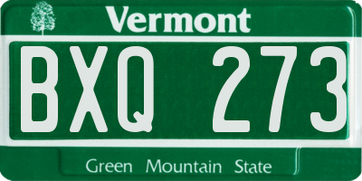 VT license plate BXQ273