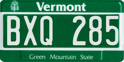 VT license plate BXQ285