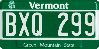 VT license plate BXQ299