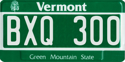 VT license plate BXQ300