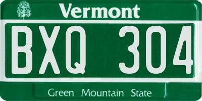 VT license plate BXQ304