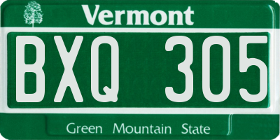 VT license plate BXQ305