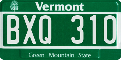 VT license plate BXQ310