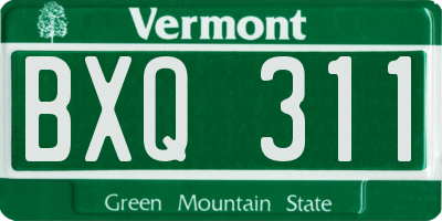 VT license plate BXQ311