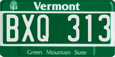 VT license plate BXQ313