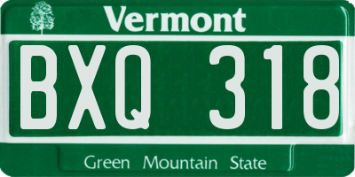 VT license plate BXQ318