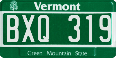 VT license plate BXQ319
