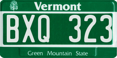 VT license plate BXQ323