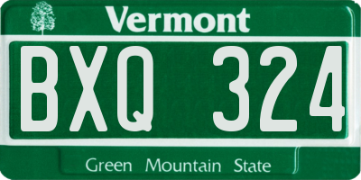 VT license plate BXQ324