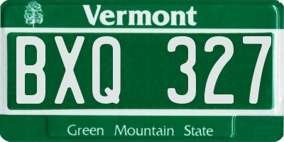 VT license plate BXQ327