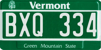 VT license plate BXQ334