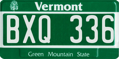 VT license plate BXQ336