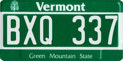 VT license plate BXQ337