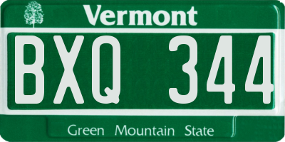 VT license plate BXQ344