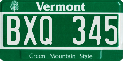 VT license plate BXQ345