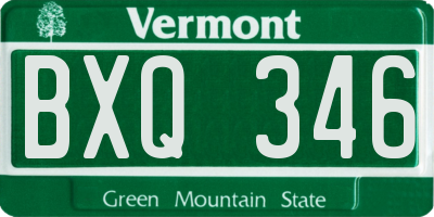 VT license plate BXQ346