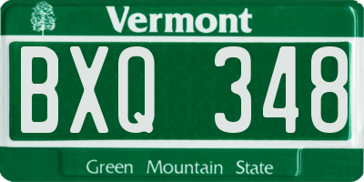 VT license plate BXQ348