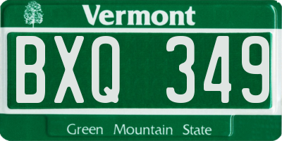 VT license plate BXQ349
