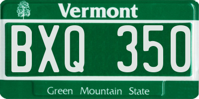 VT license plate BXQ350