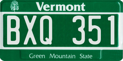 VT license plate BXQ351