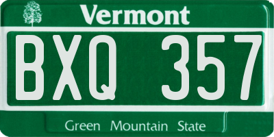 VT license plate BXQ357