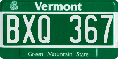 VT license plate BXQ367