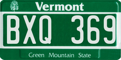 VT license plate BXQ369