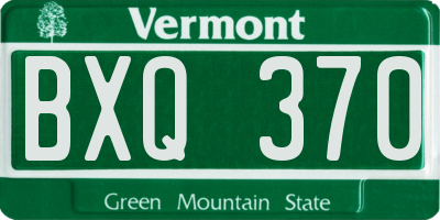 VT license plate BXQ370