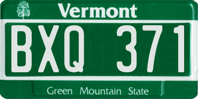VT license plate BXQ371
