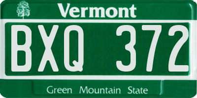 VT license plate BXQ372