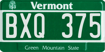 VT license plate BXQ375