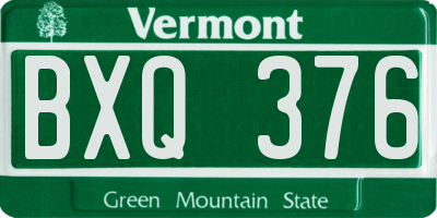 VT license plate BXQ376
