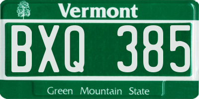 VT license plate BXQ385