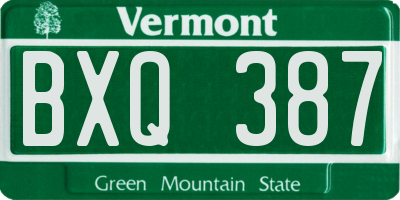 VT license plate BXQ387