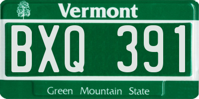 VT license plate BXQ391