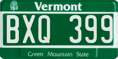 VT license plate BXQ399