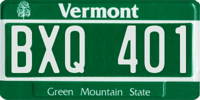 VT license plate BXQ401