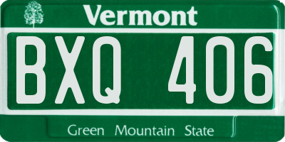 VT license plate BXQ406