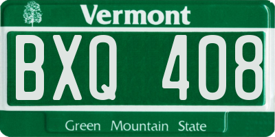 VT license plate BXQ408