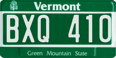 VT license plate BXQ410
