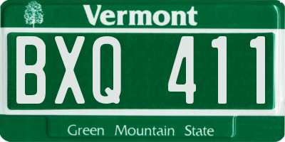 VT license plate BXQ411